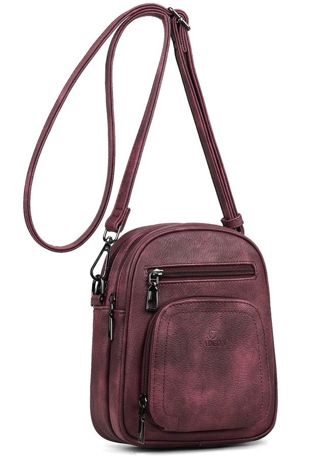 FADEON Mini Crossbody Bags Purses for Women Small Cross Body Purse, Designer Crossbody Purse Shoulder Bag Card Slot Red - Image 1
