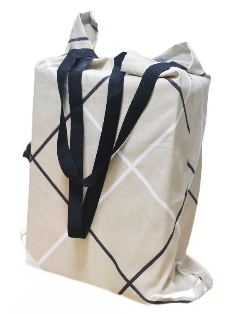BIANCA Assorted Upcyled Cotton Designer Reusable Large Heavy Duty Shopping Tote Hand Bag -1pc Large Size (eco) Solid-Assorted - Image 1