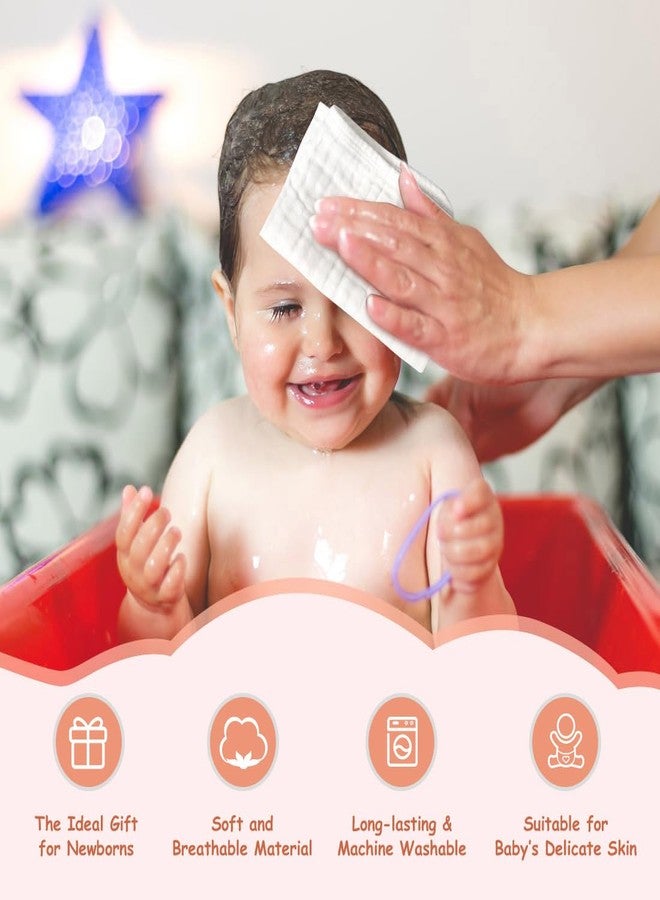 AIDEA Baby Washcloths and Burp Cloths, Absorbent Cotton Muslin Baby Towels, Large Soft Breathable Newborn Essentials for Boys and Girls, Newborn Essentials, White-10 Pack, 10"x10" - Image 5