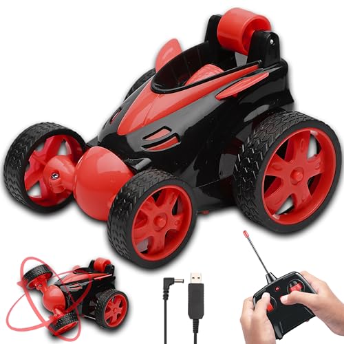 Gooyo GY-2090-14 360° Rotating & Rolling Stunt Car Toy with Demo Functions | Spin, Stunt, Flip Functions | Remote Control Stunt Car Toy for Kids | Red | in-Built Battery | Gift Box Packaging - Image 1