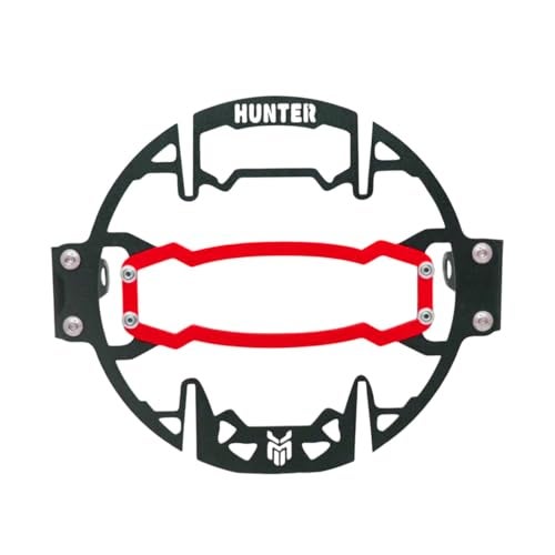 MILACHIN RoyalL Enfield Hunter 350 Heavy Metal Headlight Protector Grill | Jaali with Red Accent Black Mesh Guard Cover. - Image 1