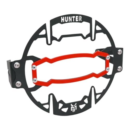 MILACHIN RoyalL Enfield Hunter 350 Heavy Metal Headlight Protector Grill | Jaali with Red Accent Black Mesh Guard Cover. - Image 3