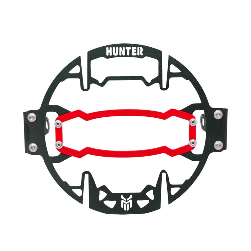 MILACHIN RoyalL Enfield Hunter 350 Heavy Metal Headlight Protector Grill | Jaali with Red Accent Black Mesh Guard Cover. - Image 5