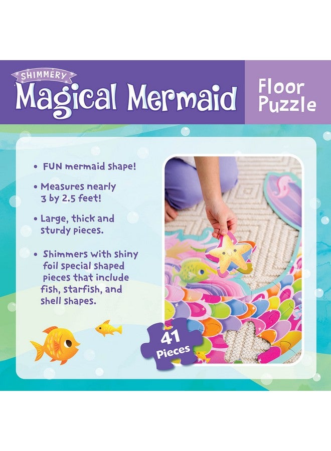 Peaceable Kingdom Shimmery Magical Mermaid Floor Puzzle - Image 3