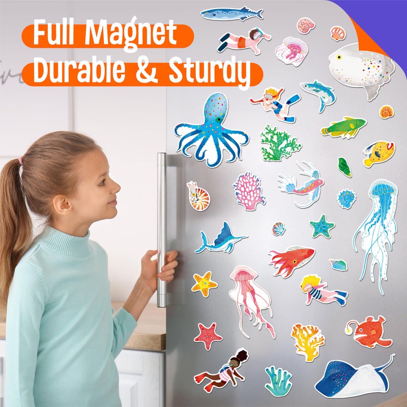 SpriteGru 60PCS Magnetic Cruise Door Decorations, Large Underwater-Themed Magnets Waterproof Reusable Navigation Cruise Cabin, Ship, Car Decors for Refrigerator, Carnival Cruise Party - Image 4