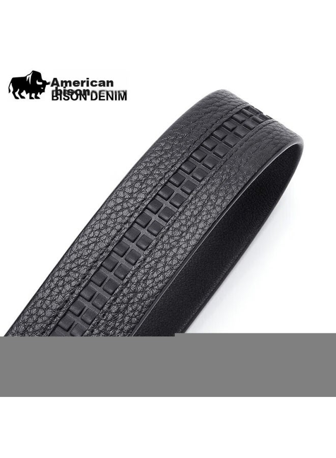 American Bison Leather Belt For Men, Top-grain Cowhide Seamless Belt, No Buckle, Automatic Buckle Waist Belt, Birthday Gift - Image 5
