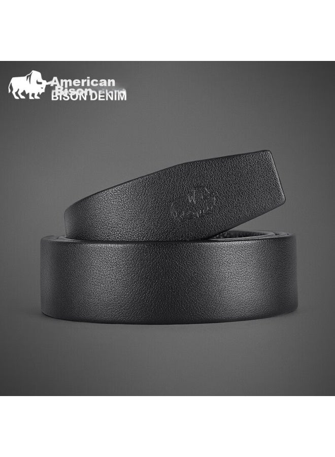 American Bison Leather Belt For Men, Top-grain Cowhide Seamless Belt, No Buckle, Automatic Buckle Waist Belt, Birthday Gift - Image 3