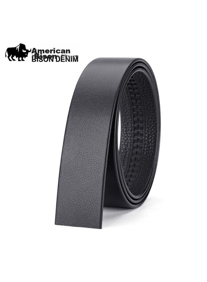 American Bison Leather Belt For Men, Top-grain Cowhide Seamless Belt, No Buckle, Automatic Buckle Waist Belt, Birthday Gift - Image 1