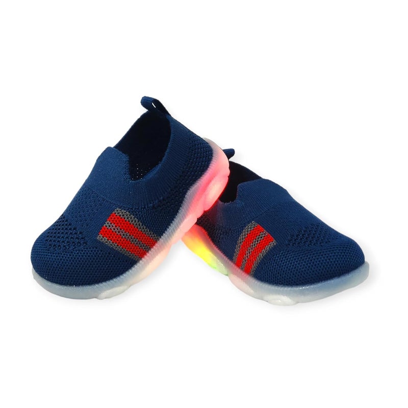 Coolz Kids Knitted First Walking Shoes with Light Led-01 for Baby Boys and Baby Girls for 9-24 Months - Image 1