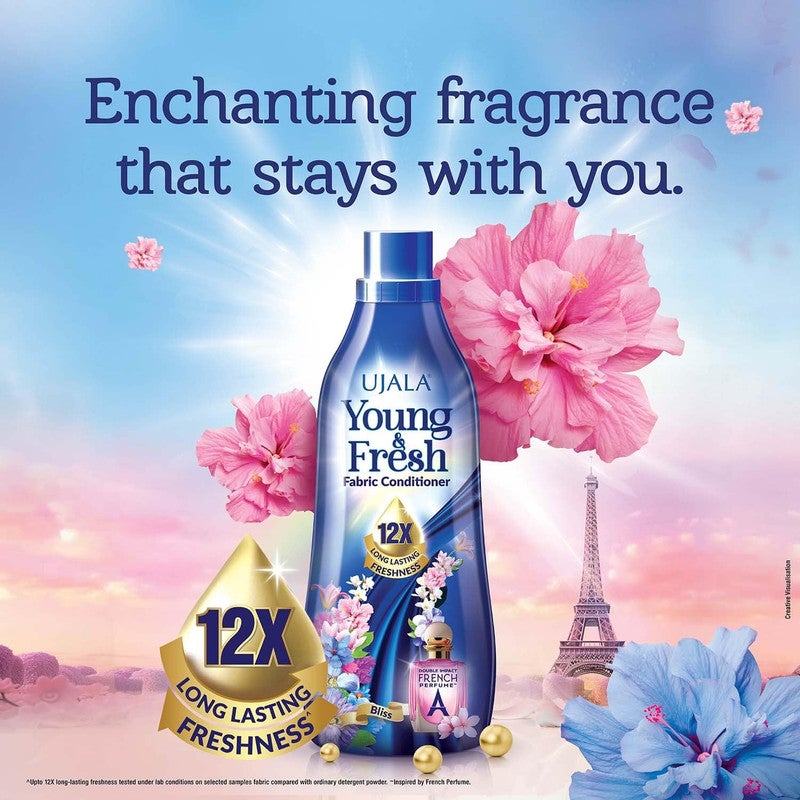 Ujala منعم الأقمشة Young & Fresh - عطر بليس - عطر فرنسي سمارتبيرست - 5 في 1 - 12x انتعاش يدوم طويلاً - 900 مل - Image 3