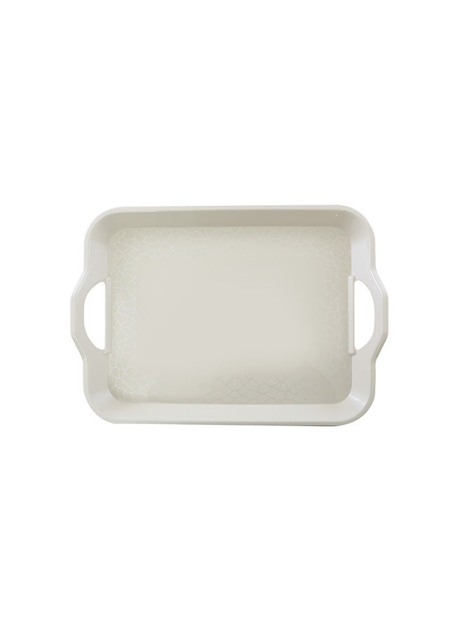 Royalford Serving Tray With Handle Pearl White 17.5inch - Image 1