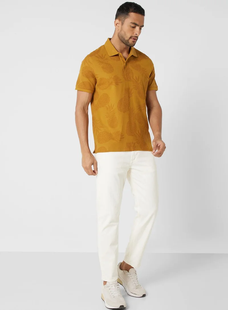 Mango Man Pineapple Printed Polo