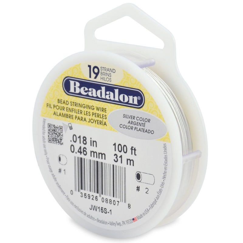 Beadalon 19-Strand 0.018" (0.46 mm) 100 ft (30.5 m) Silver Color Bead Stringing Wire - Image 5