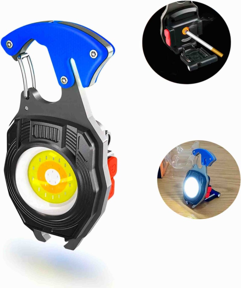 Beemen Multi-Purpose Portable Rechargeable Keychain Camping Flashlight Star Flat Screwdriver Lighter Torch Opener  - Image 1