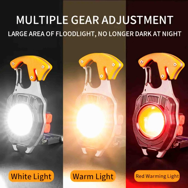 Beemen Multi-Purpose Portable Rechargeable Keychain Camping Flashlight Star Flat Screwdriver Lighter Torch Opener  - Image 3