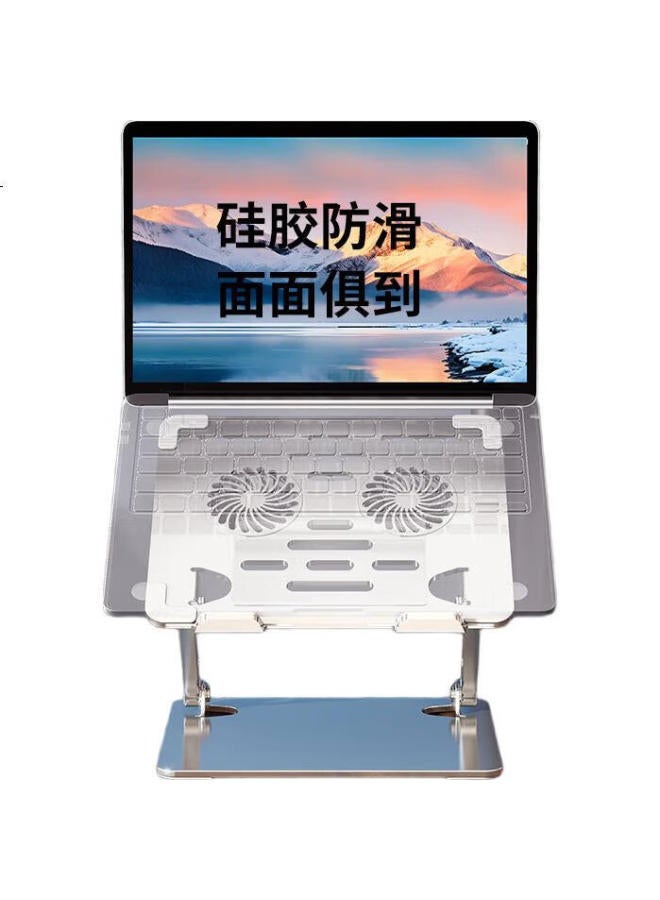 Luckpro Laptop Stand Cooling Pad Tablet Stand Adjustable Foldable Vertical Stand For Huawei Apple Lenovo Legion Savior With Fan Silver - Image 1