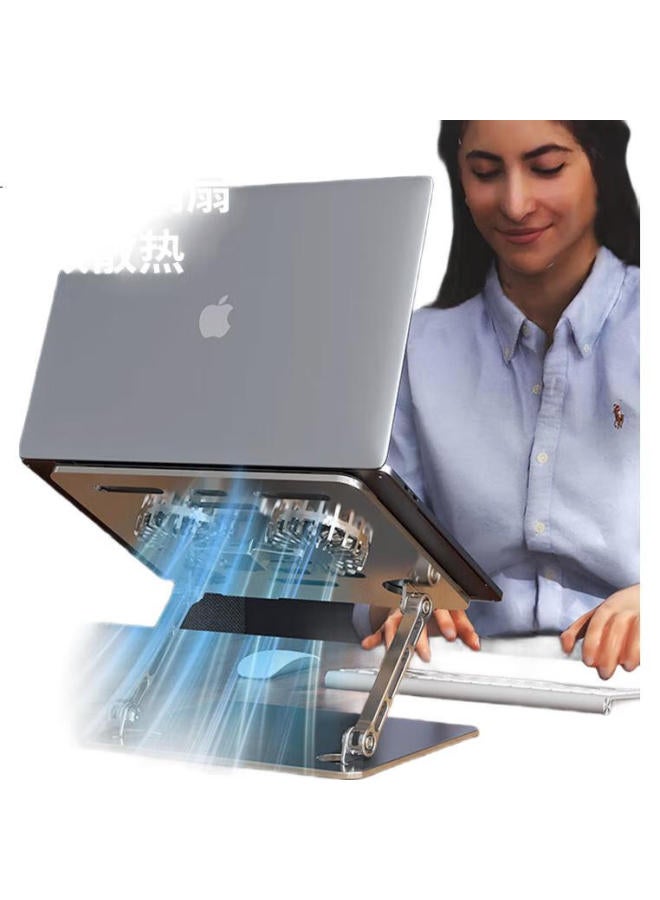 Luckpro Laptop Stand Cooling Pad Tablet Stand Adjustable Foldable Vertical Stand For Huawei Apple Lenovo Legion Savior With Fan Silver - Image 3
