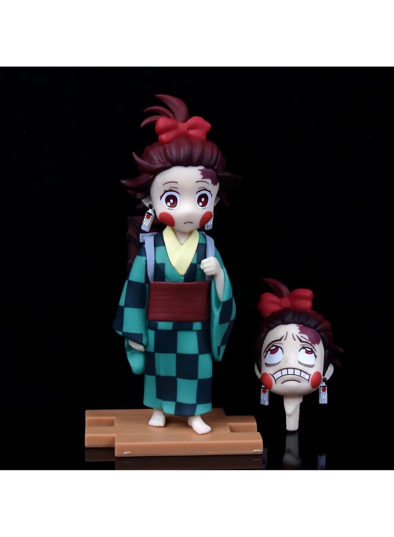 general Demon Slayer Kimetsu no Yaiba Flower Street series interchangeable head figurine model boxed can be used as room decoration - Image 1