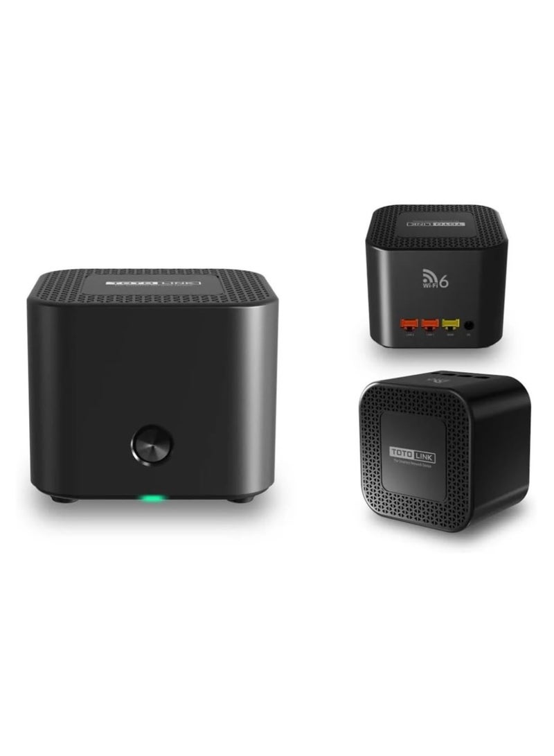 Totolink - AX1800 Wi-Fi 6 Mesh Router System (3-Pack) – Dual-Band 2.4GHz/5GHz, Speed Up to 1800Mbps, Covers 600㎡, MU-MIMO, WPA3 – X18 | Black| - Image 2