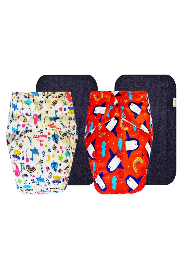 Dumbledo Premium Cloth Diaper with Black Insert (Pack of 2) | Hypoallergenic | Reusable & Washable | Travel Friendly | Everyday Diapering Essential | 3 Months - 3 Years | Unisex Baby - Image 1