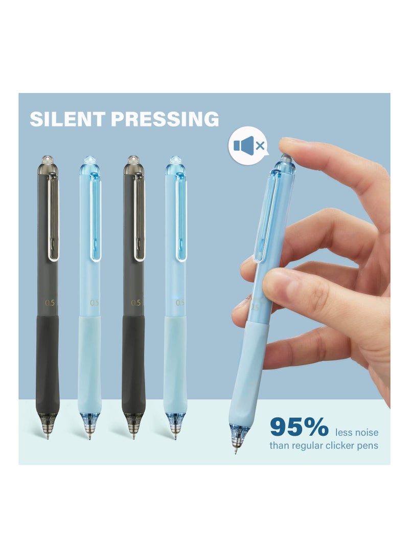 Generic Gel Pens, Quick Dry Ink Fine Point 0.5mm, Retractable Rolling Ball 6 Black/6 Blue Ink Pen, Click Silent Pens Set for Journaling Notetaking Drawing Sketching, Smooth Writing Non Bleed (12PCS)  - Image 2