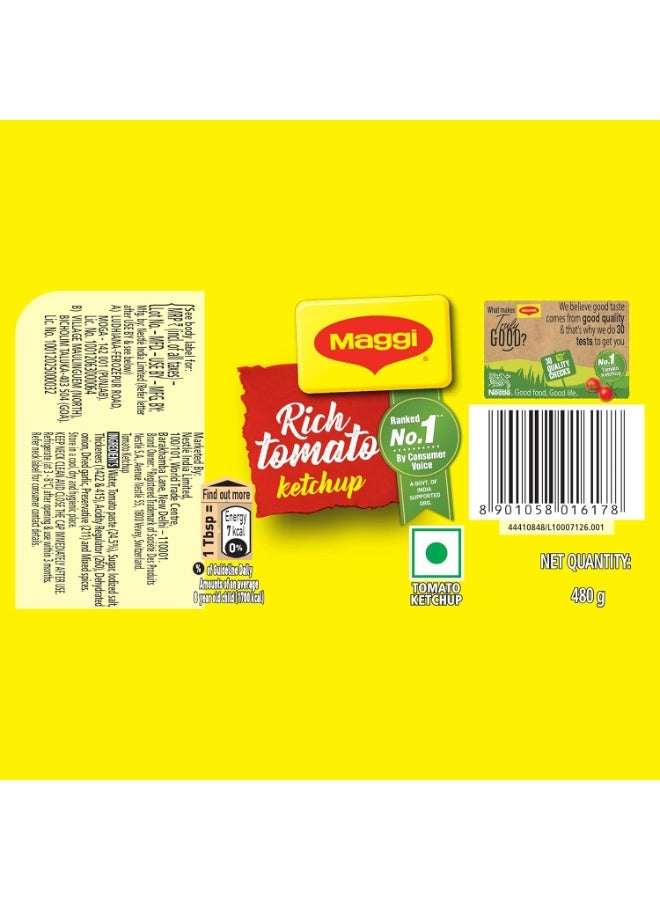 Maggi Rich Tomato Ketchup 480g - Image 3
