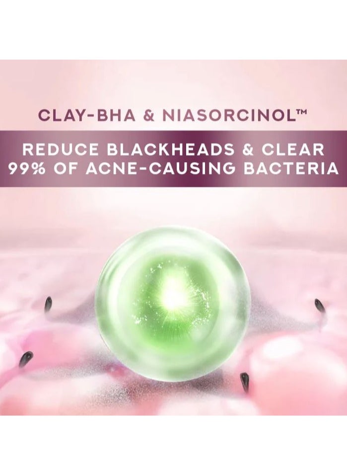 Pond's Bright Miracle Ultimate Pore Clear Scrub CLAY-BHA Niasorcinol Facial Scrub Reduces Blackheads & Clears 99% Of Acne-causing Bacteria 100g X 3  - Image 5