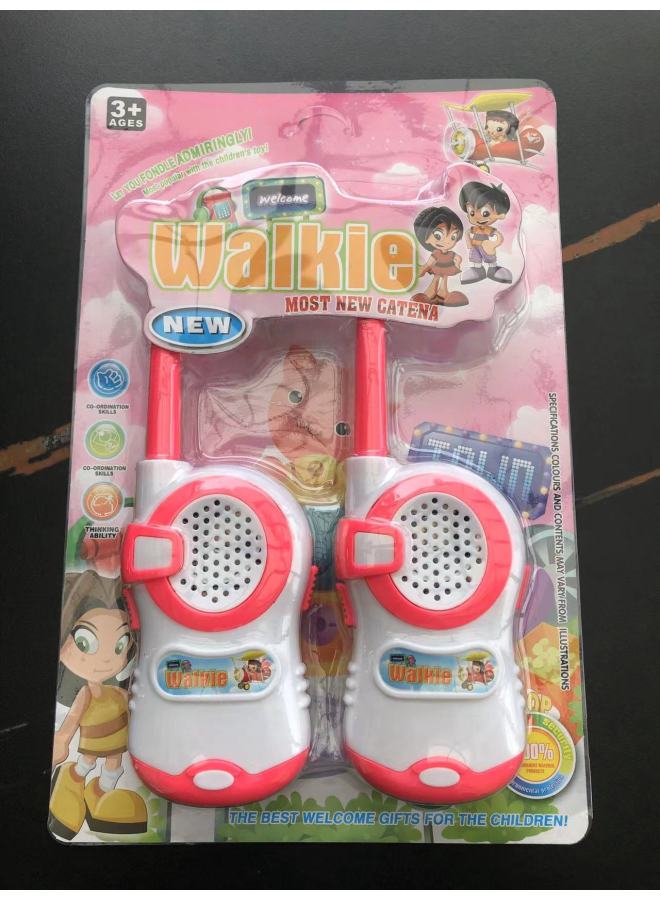 Hot-selling House Wireless Walkie-talkie 2 Children Indoor And Outdoor Double Interactive Game Phone To Play-Color:993 Walkie-talkie White Suction Board