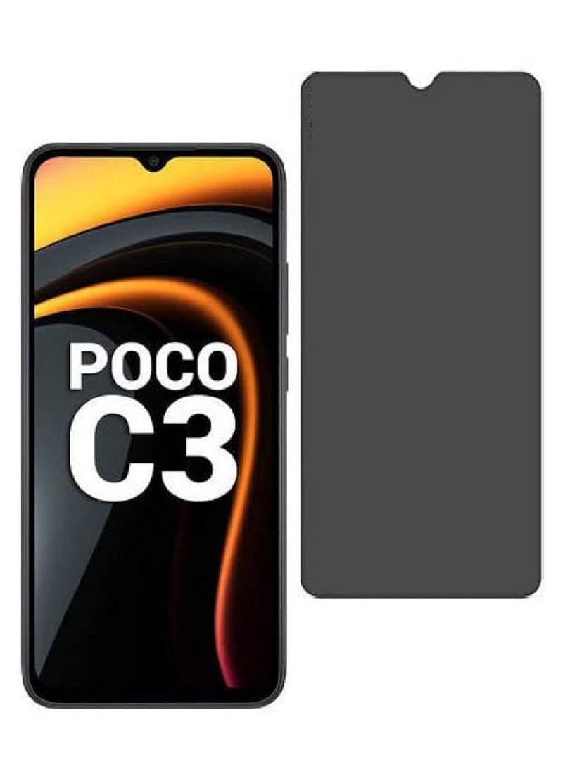 Super Tempered Glass Screen Protector Anti-Spy Privacy Designed For Xiaomi Poco C3 Full Screen Coverage And Bubble Free - Image 1