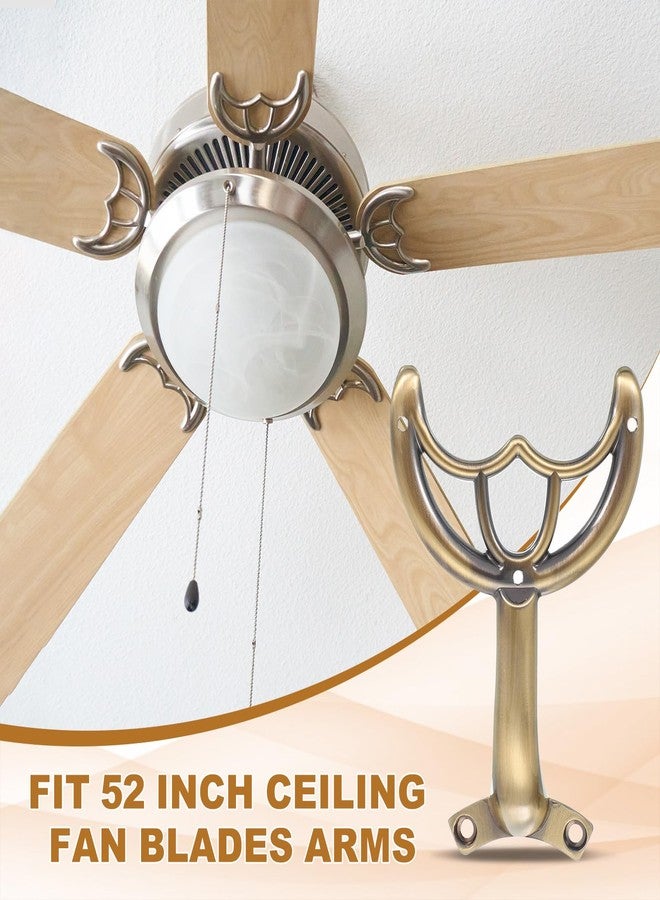 باتيكيل مجموعة استبدال أذرع شفرات مروحة السقف من باتيكيل، 5 قطع، 52 بوصة، قطع غيار شفرات المروحة، طقم دعامات تثبيت لاستبدال شفرات المروحة البالية، برونزي - Image 4