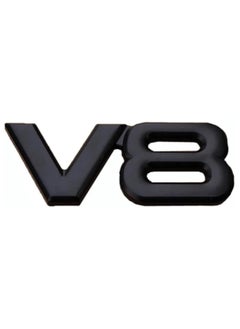 بيعتكلها 3D معدن V8 سيارة حرف الحاجز شعار الجانب الخلفي الذيل الجذع الشارات شعار شارة ملصق مائي التصميم اكسسوارات السيارات (أسود)  - Image 1