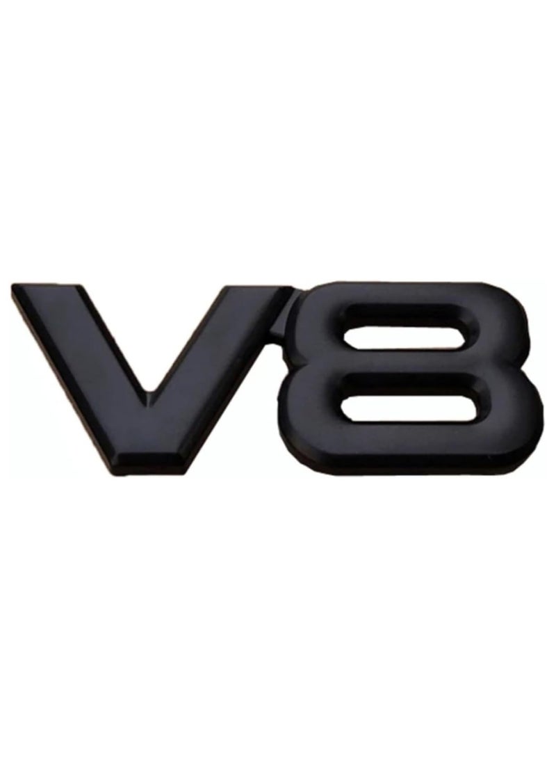 SOLDOUT 3D Metal V8 Car Letter Fender Emblem Rear Side Tail Trunk Decals Emblem Badge Sticker Decal Styling Auto Accessories (Black) - Image 1