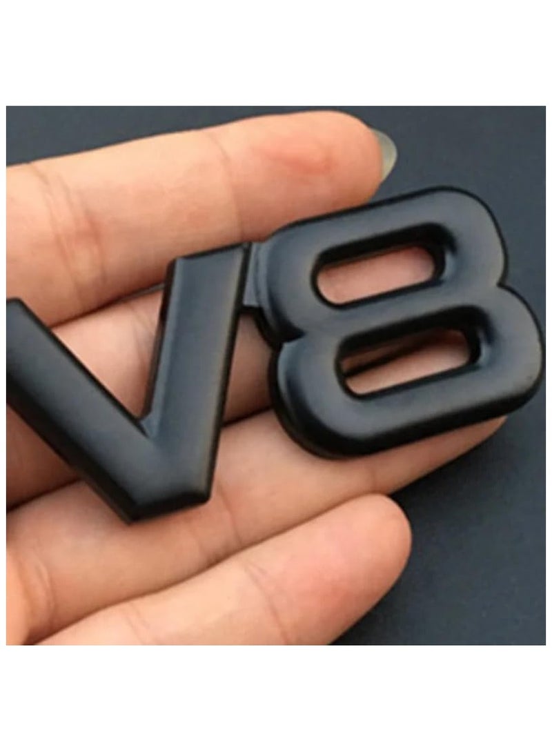 SOLDOUT 3D Metal V8 Car Letter Fender Emblem Rear Side Tail Trunk Decals Emblem Badge Sticker Decal Styling Auto Accessories (Black) - Image 2