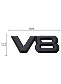 بيعتكلها 3D معدن V8 سيارة حرف الحاجز شعار الجانب الخلفي الذيل الجذع الشارات شعار شارة ملصق مائي التصميم اكسسوارات السيارات (أسود)  - Image 4
