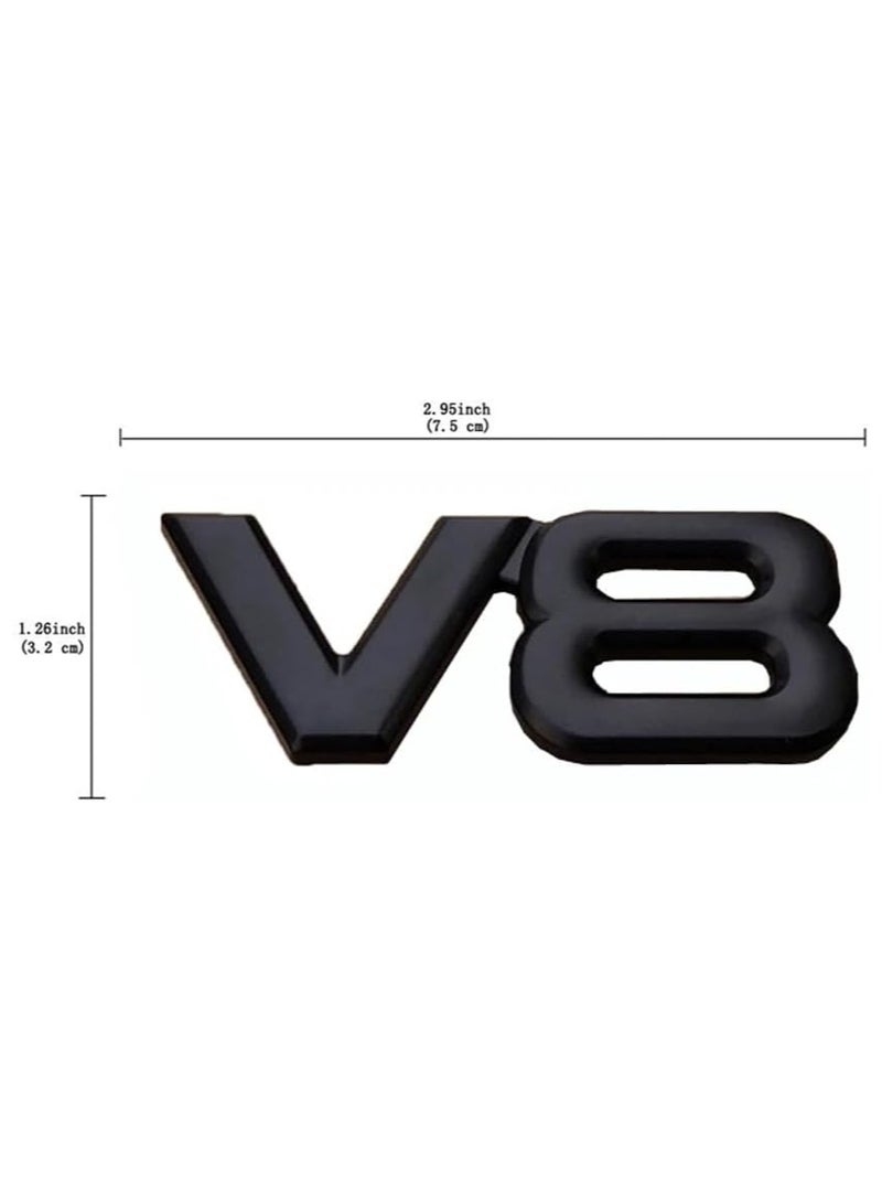 SOLDOUT 3D Metal V8 Car Letter Fender Emblem Rear Side Tail Trunk Decals Emblem Badge Sticker Decal Styling Auto Accessories (Black) - Image 4