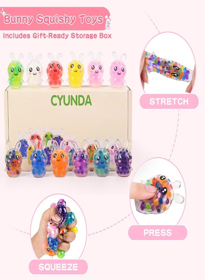 Cyunda Easter Egg Fillers - 12 Pcs Easter Bunny Squishy Toys, Squishy Stress Balls Gift Box Set, Easter Basket Stuffers for Kids, Non-Candy Easter Gifts, Party Favors - Image 3