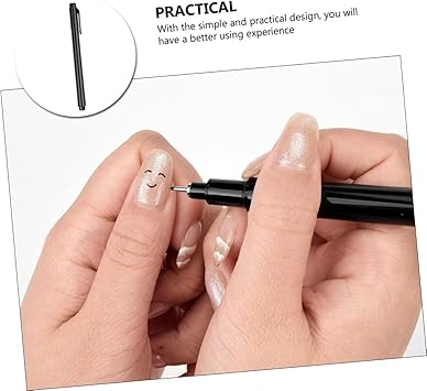 FRCOLOR 1pc Nail Art Pen Black Nail Art Graffiti Pen Nail Liner Brush Nail Pen Brush Manicure Decor Pen Good Pens for Line Art Pen Line Drawing Plastic Painted Nail Polish - Image 4