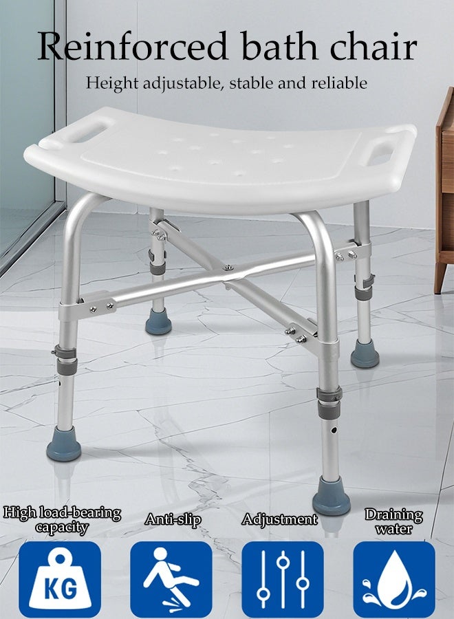 DUNISO كرسي استحمام، كراسي استحمام قابلة للتعديل، كرسي استحمام مضاد للانزلاق مع أقدام شفط، لكبار السن والنساء الحوامل - Image 4