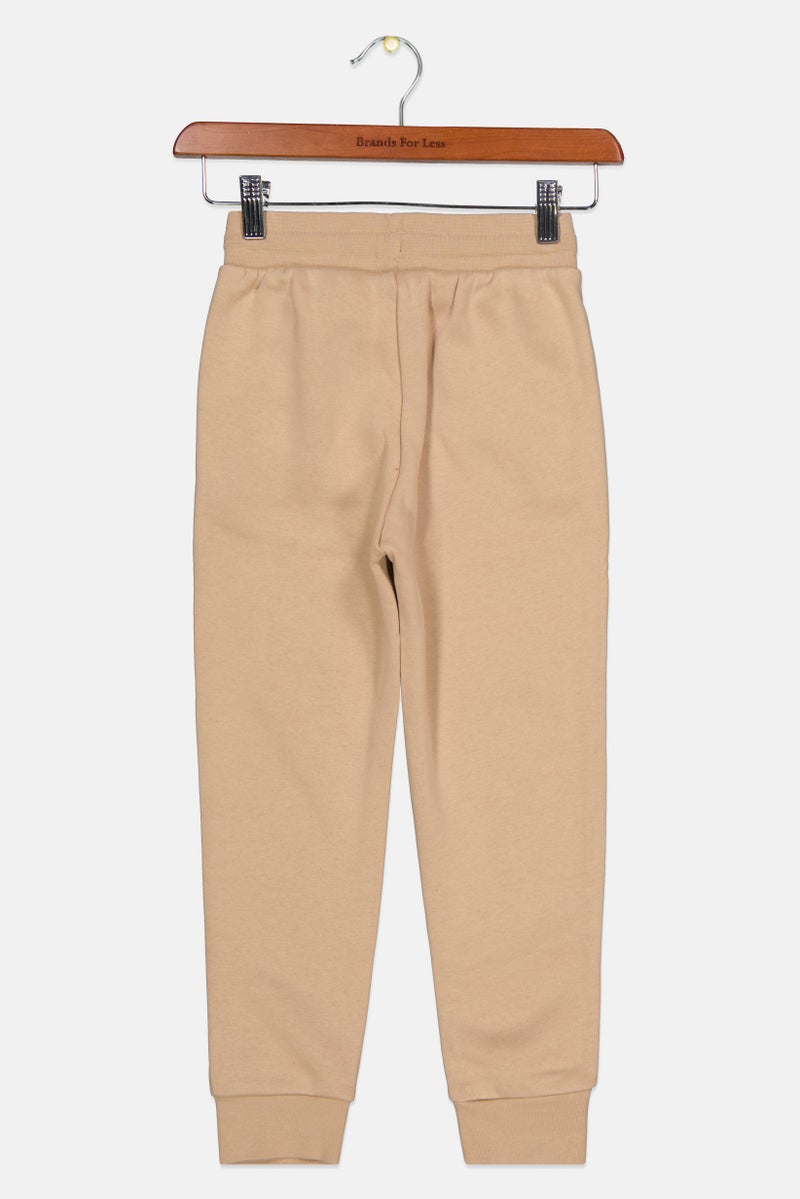 adidas Originals Kids Girl Sport Fit Drawstring Outdoor Sweatpants, Beige  - Image 2