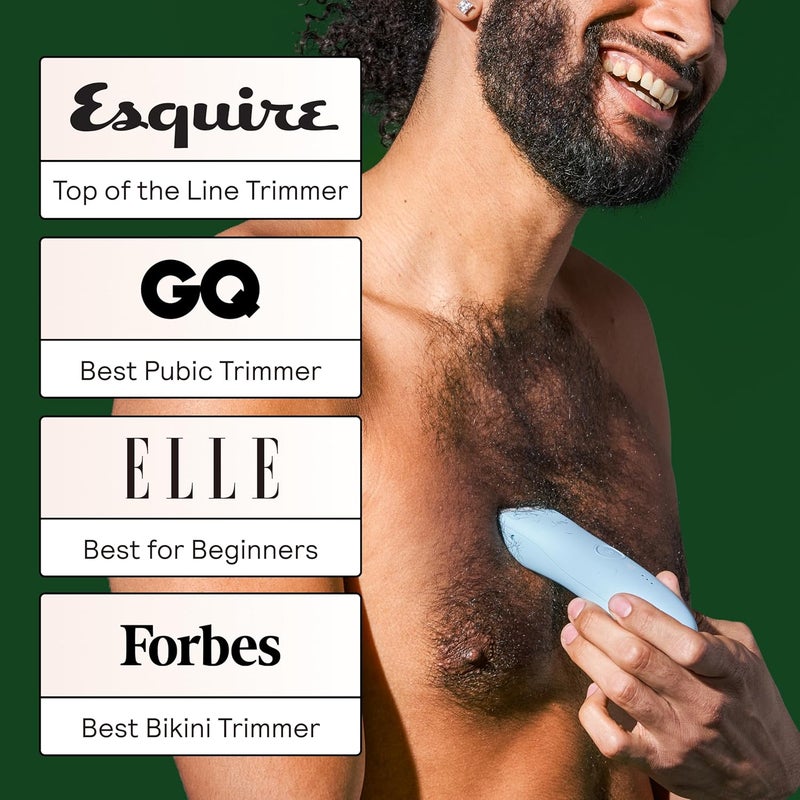 Meridian The Trimmer Original - Body Hair Trimmer for Men, Electric Shaver for Pubic Hair, Chest, Legs & Bikini, Waterproof & Rechargeable, Sky - Image 4