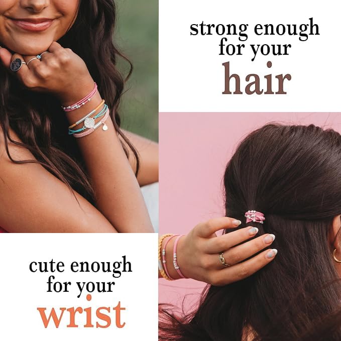 K'lani Hair Tie Bracelets for Women - Elastic Hair Bands That Double as Stylish Jewelry - Embrace - Medium - Image 2