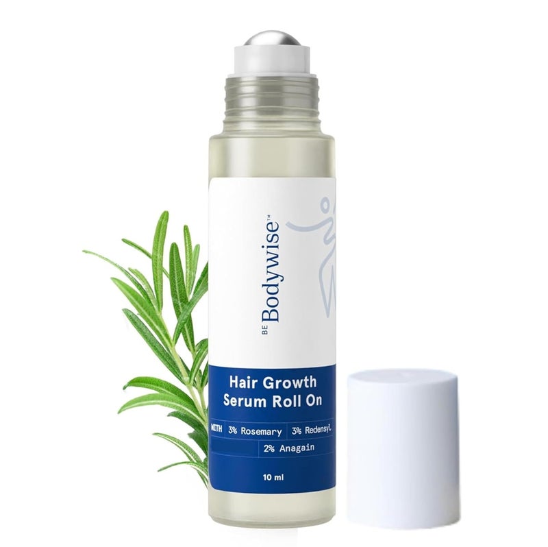 Be Bodywise Rosemary Hair Growth Serum Roll On 10ml | 3% Redensyl & 2% Anagain | Supports Hair Growth & Hair Strength | For All Hair Types - Image 1