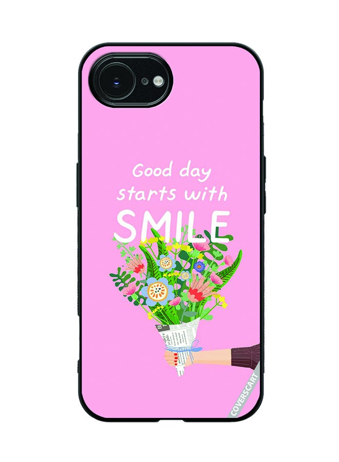 COVERSCART Protective Case Cover For Apple iPhone 16e Smile Quotes Design Pink