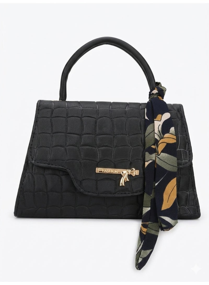 Women's Handbag, Crossbody Bag, Wide Strap (Black)