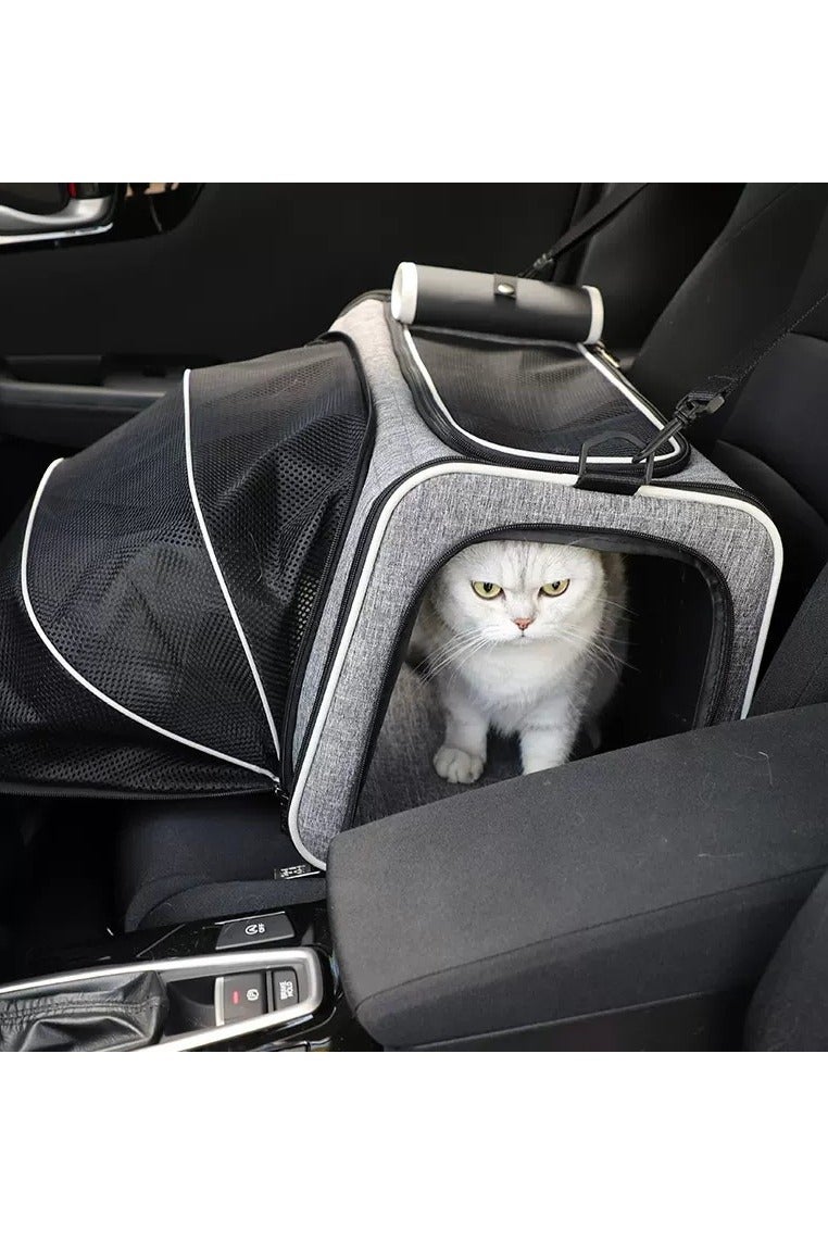 Generic Pet Carrier Bag, Single side expandable for Medium and Big Cats, Small Dogs, Portable and Foldable Cat Carrier Great for Travel, Outdoor, Hiking, Camping - Image 2