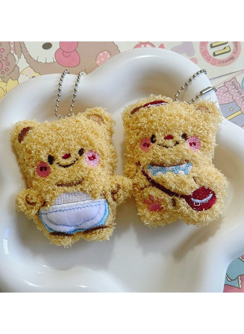 general Butter Bear Plush Toy Pendant Keychain - Women's Bag Pendants - Women's Gifts (3 Pcs) - Image 2