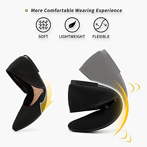 BABUDOG Women's Mesh Flats Shoes Pointed-Toe Dress Shoes for Women Black Flats Comfortable Memory Foam Flats(Black.US9) - Image 3
