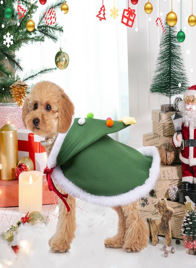 عباءة عيد الميلاد للقطط، عباءة عيد الميلاد السميكة الناعمة للكلاب مع قبعة من النجوم المخملية، زي عيد الميلاد للحيوانات الأليفة، ملابس سانتا كلوز للكلاب والقطط والأوز والأرانب، مقاس صغير - Image 5