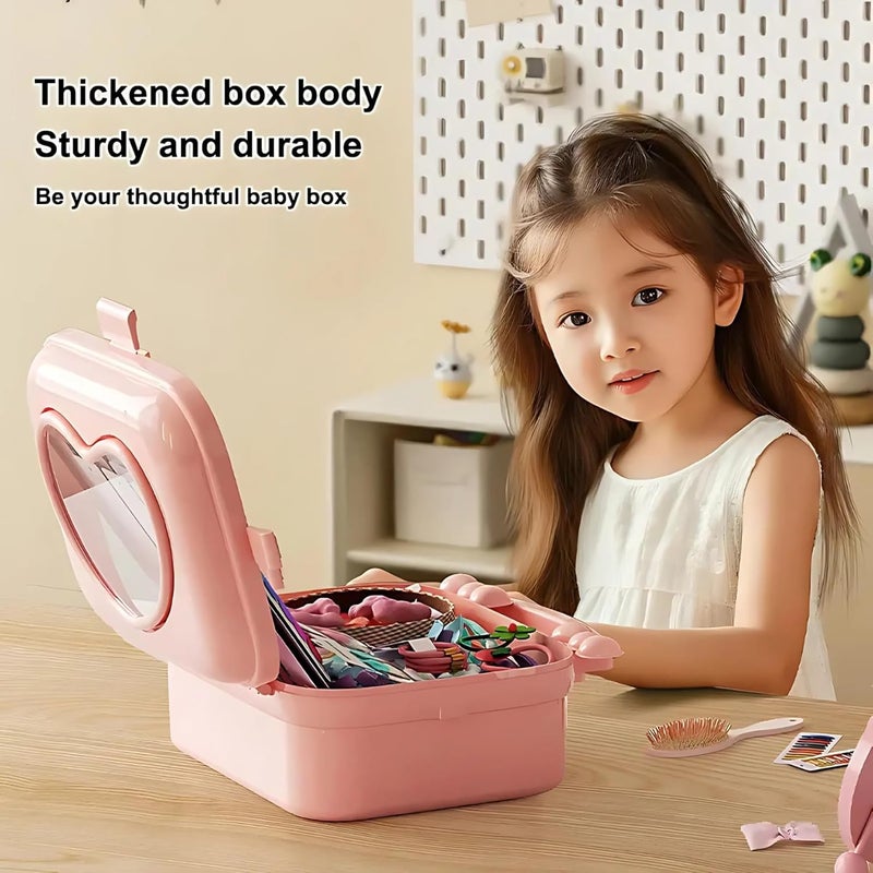 KREPS plastic Hair Accessories Storage Box Handbag, Ideal for Clips, Brush, and Headbands Hair Bows and Clips,Multi-Purpose Perfect for Travel and Organization (Baby Pink) - Image 3