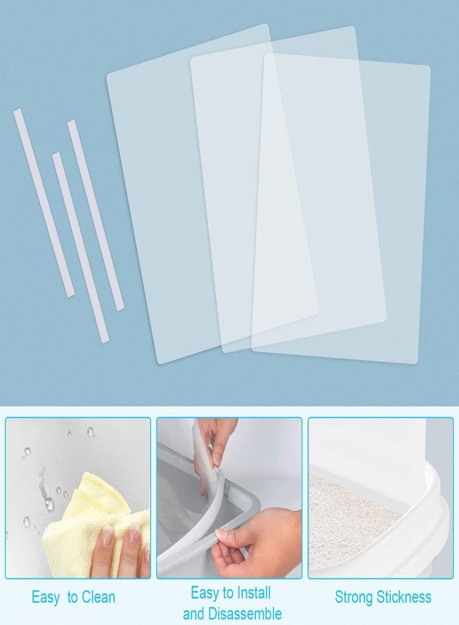 Sadoia 6 Pcs Cat Litter Box Splash Guard Pee Shields - Anti-Splashing Reusable High Sided Cat Toilet Training Kit for Open Top Litter Pan - Image 4
